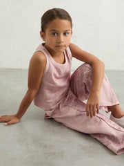 9-13 yrs Cotton Floral Vest and Joggers Set in Pink Print | Reiss Onsale