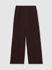 Petite Wide Leg Elasticated Waist Trousers in Burgundy | Reiss Near Me