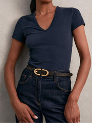 Horseshoe Belt in Chocolate | Reiss USA