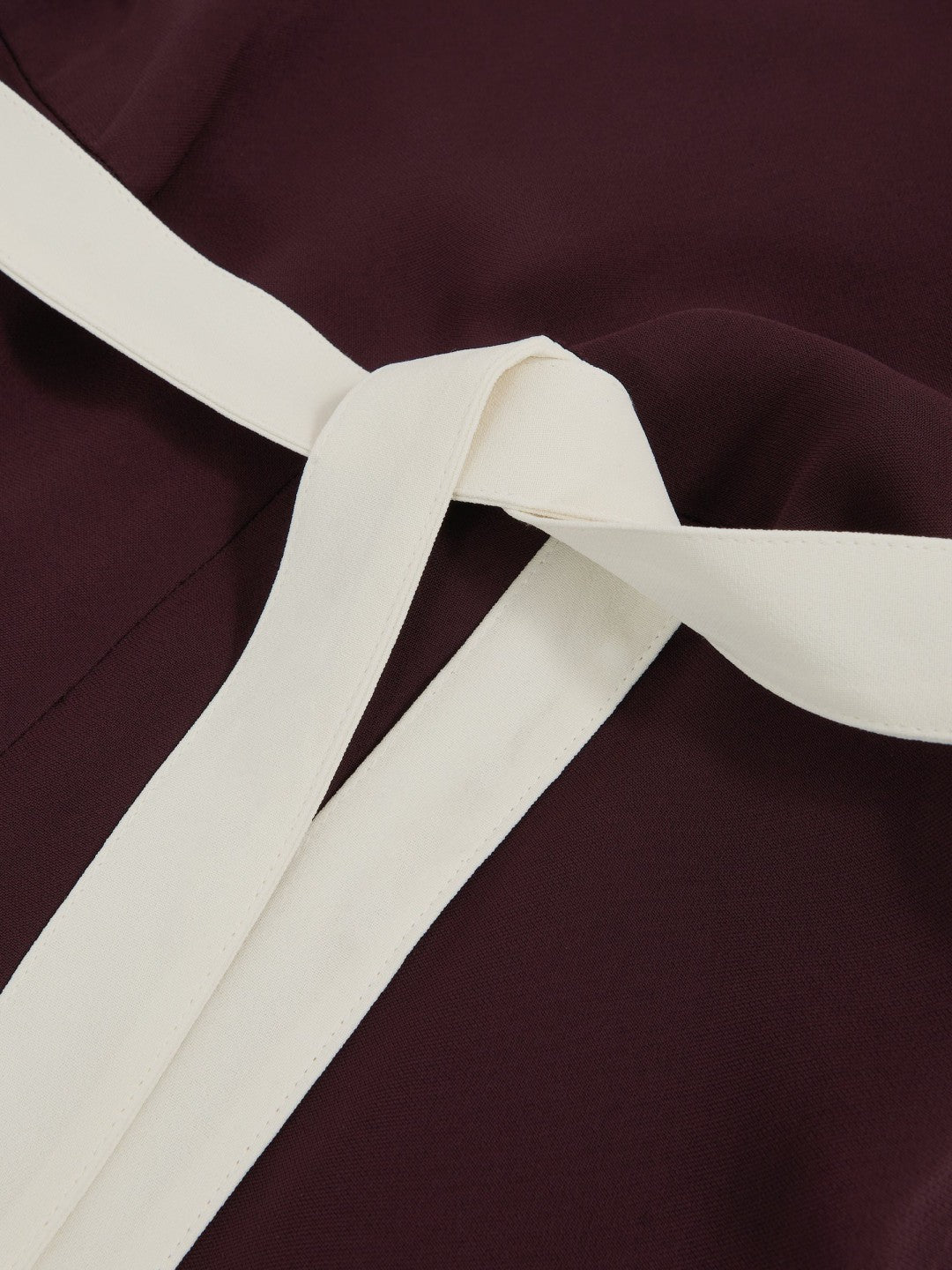 Colourblock Wide Leg Belted Jumpsuit in Burgundy/Cream | Reiss