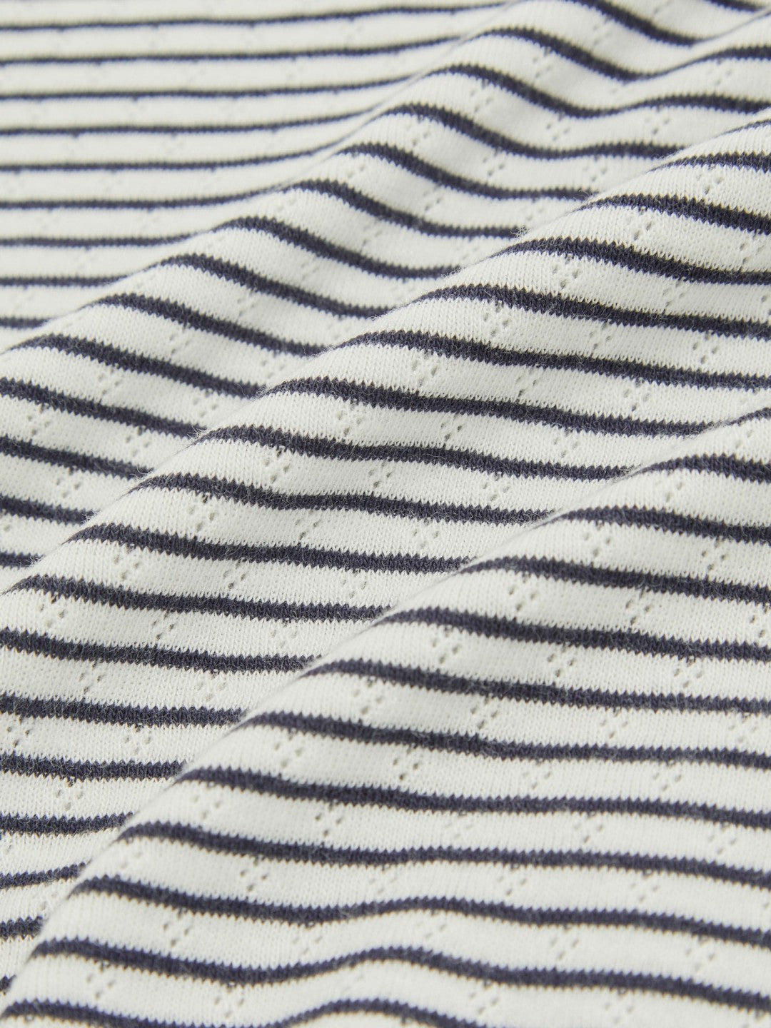 13-14 yrs Cotton Pointelle Long Sleeve Top in Navy/White | Reiss For Sale