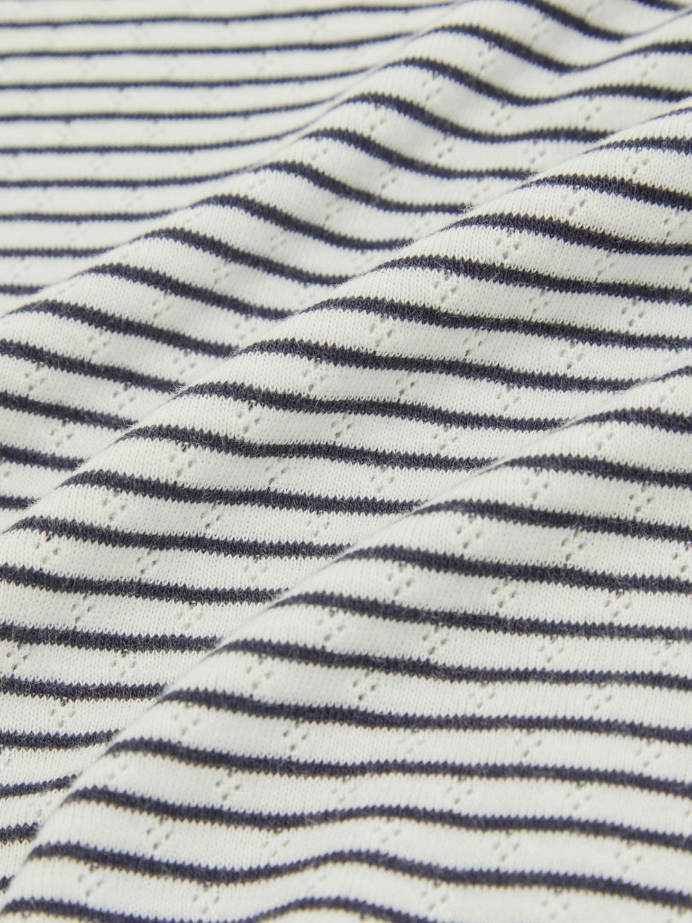 13-14 yrs Cotton Pointelle Long Sleeve Top in Navy/White | Reiss For Sale