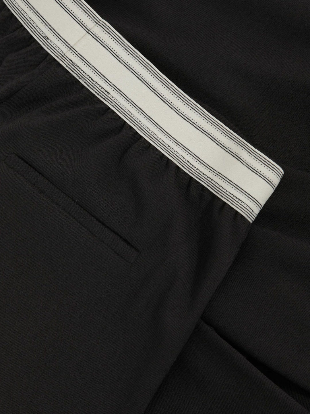 Petite Wide-Leg Contrast-Waistband Trousers in Black | Reiss For Sale