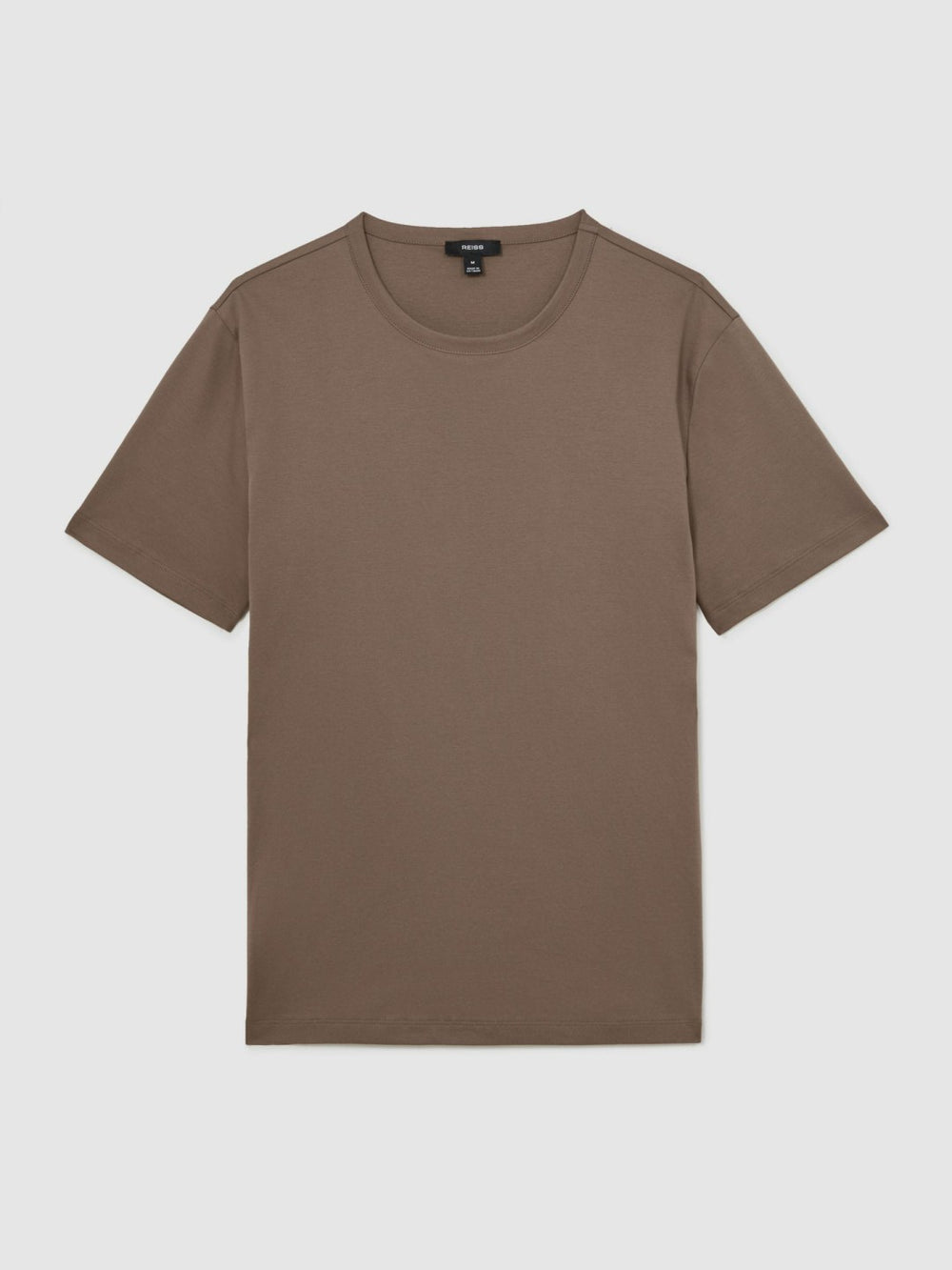 Airwater-Cotton Crew-Neck T-Shirt in Taupe Brown | Reiss Near Me