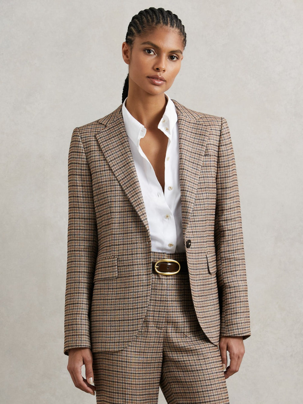 Jacket in Neutral Check | Reiss Onsale
