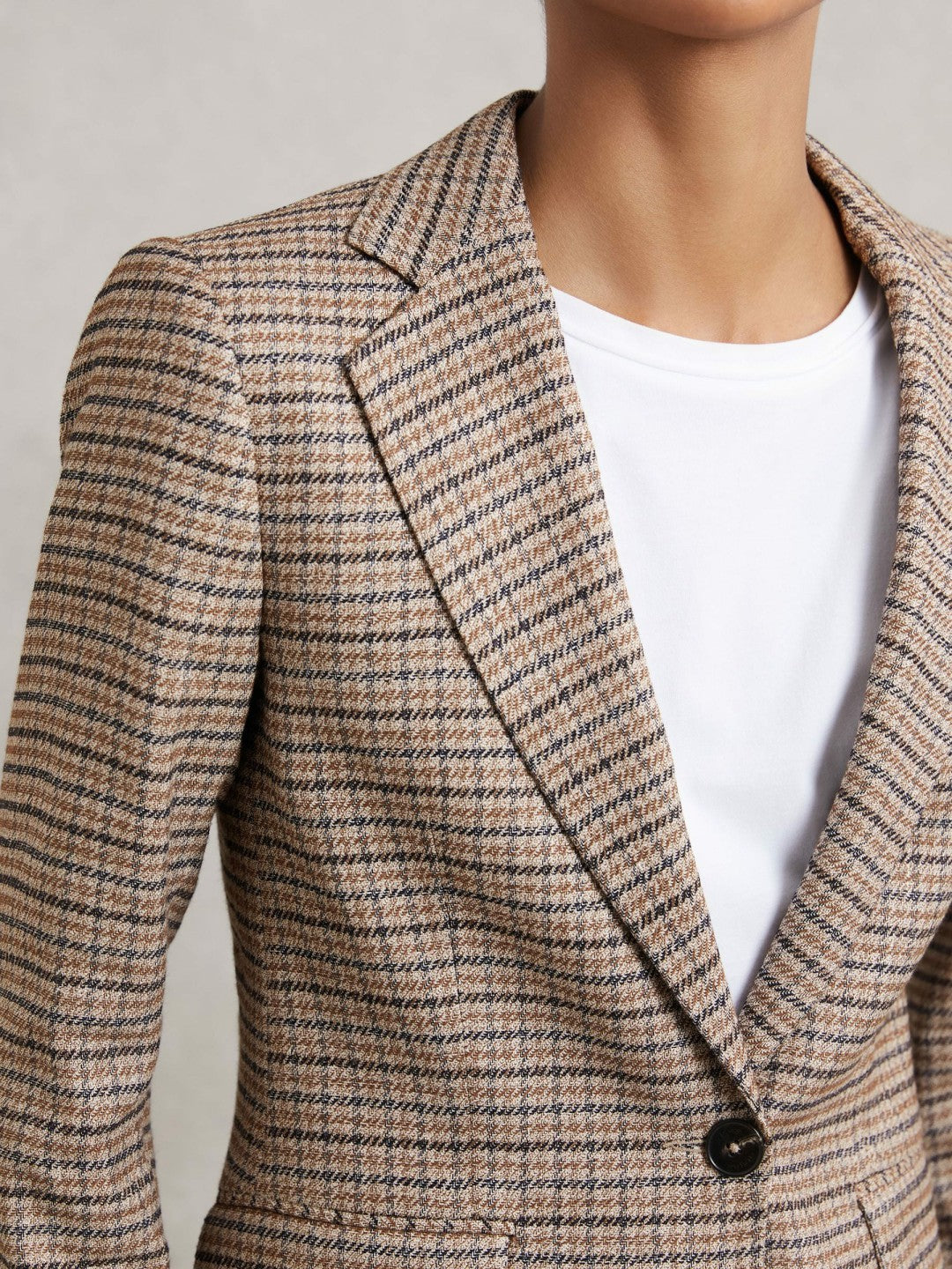 Jacket in Neutral Check | Reiss Onsale