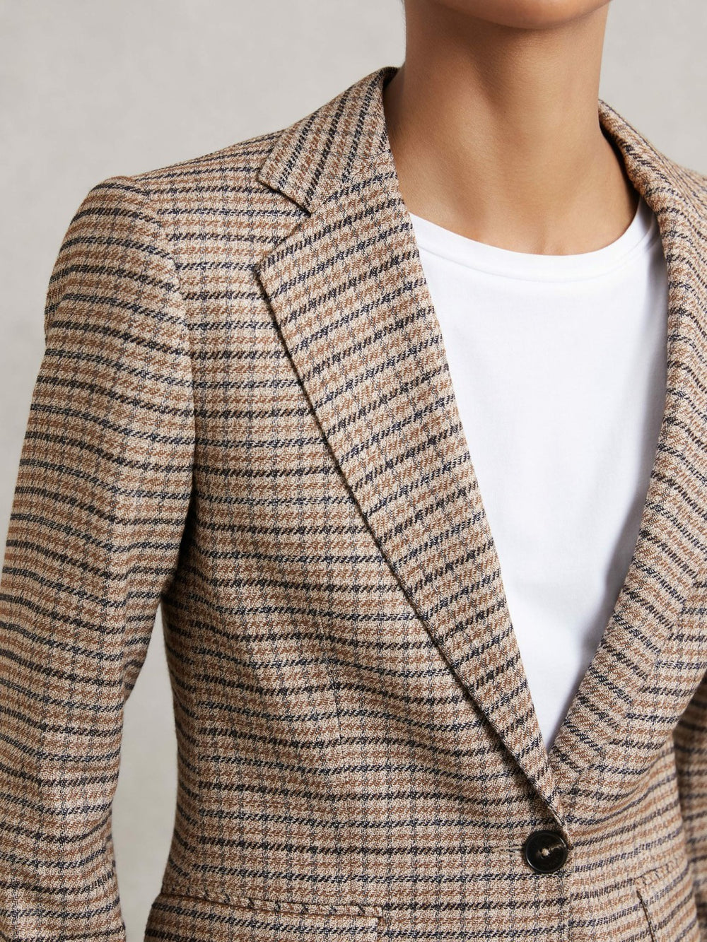 Jacket in Neutral Check | Reiss Onsale