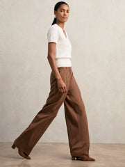 Cotton-Wool Knit V-Neck Top in Ivory | Reiss Near Me