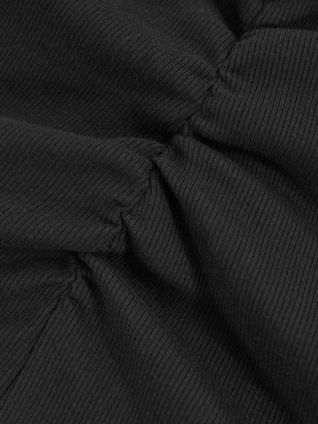 Cotton Long-Sleeve Ruched T-Shirt with Stretch in Black | Reiss For Sale