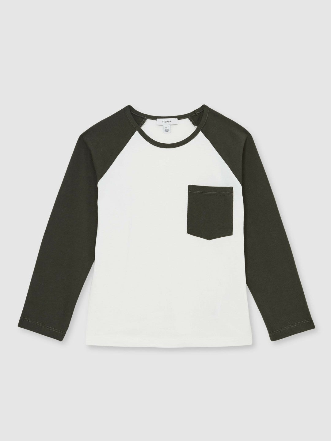 3-9 yrs Cotton Colour-Block Long-Sleeve T-Shirt in Green | Reiss